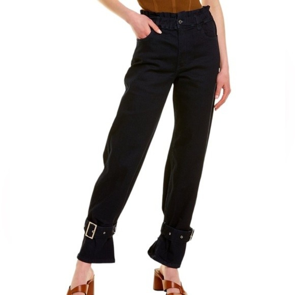 WeWoreWhat Paperbag Straight Ankle Pants Dark Wash Size 28